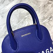 BALENCIAGA VILLE XXS TOP HANDLE BAG IN NAVY BLUE/WHITE 5506461 SIZE 18 CM - 3