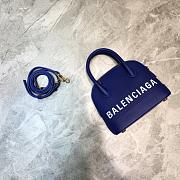 BALENCIAGA VILLE XXS TOP HANDLE BAG IN NAVY BLUE/WHITE 5506461 SIZE 18 CM - 2