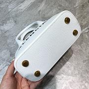 BALENCIAGA VILLE XXS TOP HANDLE BAG IN WHITE/BLACK 5506461 SIZE 18 CM - 6