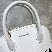 BALENCIAGA VILLE XXS TOP HANDLE BAG IN WHITE/BLACK 5506461 SIZE 18 CM - 5