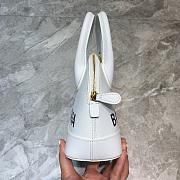 BALENCIAGA VILLE XXS TOP HANDLE BAG IN WHITE/BLACK 5506461 SIZE 18 CM - 3