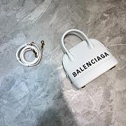 BALENCIAGA VILLE XXS TOP HANDLE BAG IN WHITE/BLACK 5506461 SIZE 18 CM - 2