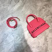 BALENCIAGA VILLE XXS TOP HANDLE BAG IN PINK/BLACK 5506461 SIZE 18 CM - 2