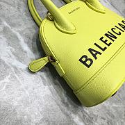 BALENCIAGA VILLE XXS TOP HANDLE BAG IN LEMON/BLACK 5506461 SIZE 18 CM - 6