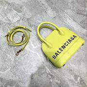 BALENCIAGA VILLE XXS TOP HANDLE BAG IN LEMON/BLACK 5506461 SIZE 18 CM - 2