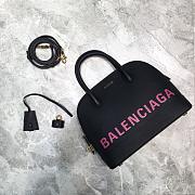 BALENCIAGA VILLE SMALL TOP HANDLE BAG IN BLACK/PINK 5506451 SIZE 26 CM - 1