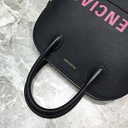 BALENCIAGA VILLE SMALL TOP HANDLE BAG IN BLACK/PINK 5506451 SIZE 26 CM - 2
