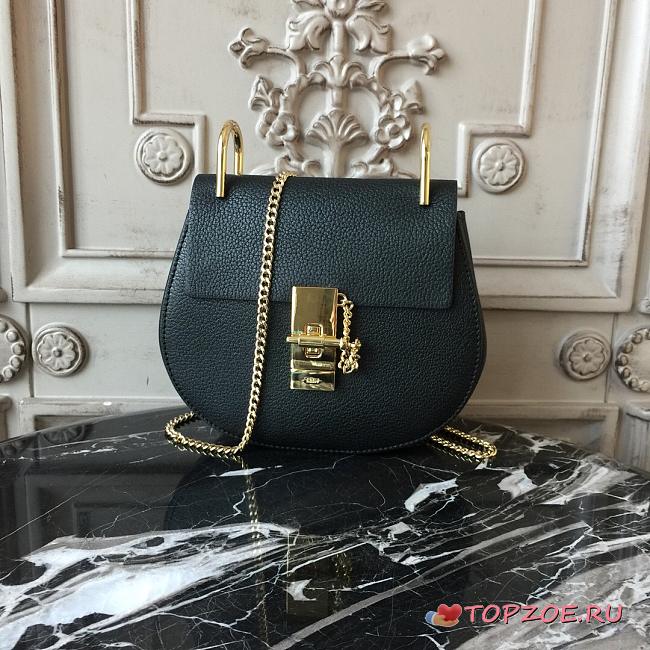 CHLOE MINI DREW SHOULDER BAG BLACK S032 SIZE 19 CM - 1