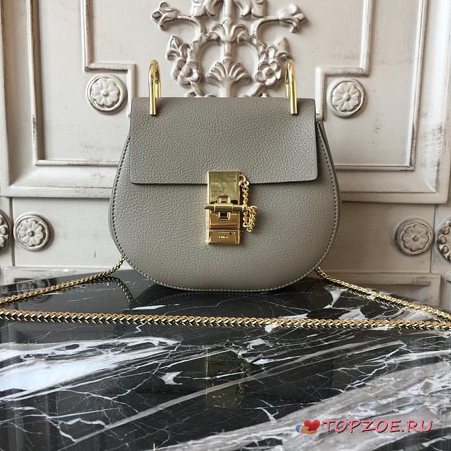 CHLOE MINI DREW SHOULDER BAG GRAY S032 SIZE 19 CM - 1
