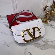 VALENTINO SUPERVEE CALFSKIN CROSSBODY BAG WHITE ZXLU26 SIZE 26.5 CM - 5