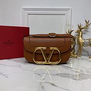VALENTINO SUPERVEE CALFSKIN CROSSBODY BAG BROWN ZXLU26 SIZE 26.5 CM - 1