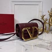 VALENTINO SMALL SUPERVEE CROSSBODY BAG BORDEAUX ZXL0NO SIZE 18 CM - 4