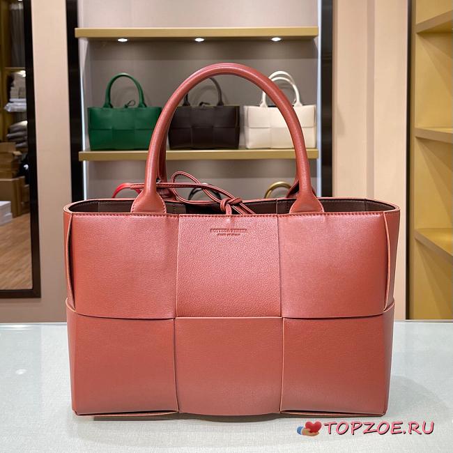BOTTEGA VENETA ARCO TOTE BLUSH RED 652867 SIZE 36 CM - 1