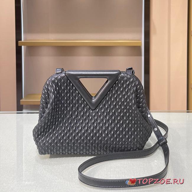 BOTTEGA VENETA SMALL POINT BAG BLACK 661986 SIZE 24 CM - 1