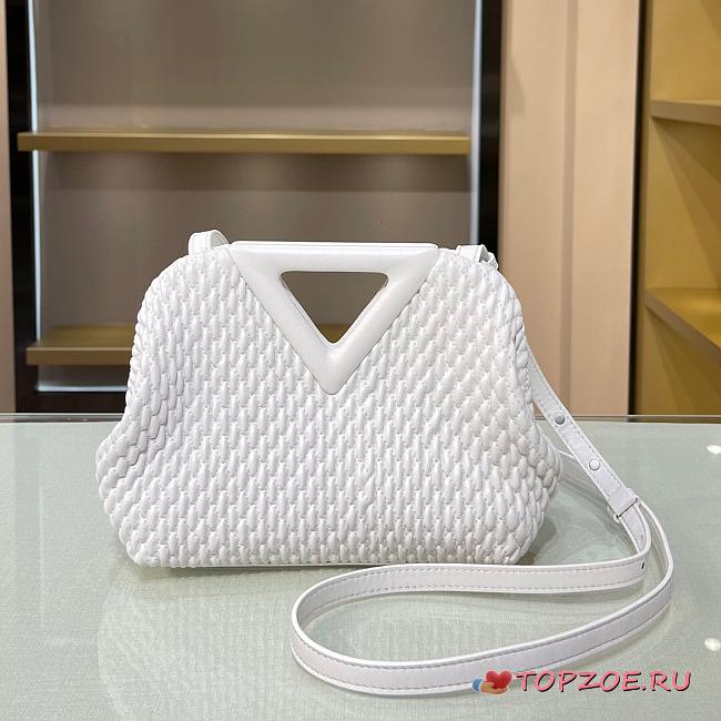 BOTTEGA VENETA SMALL POINT BAG WHITE 661986 SIZE 24 CM - 1