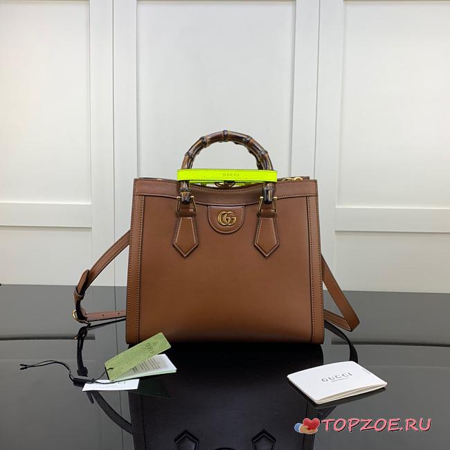 GUCCI DIANA SMALL TOTE BAG BROWN 660195 SIZE 27 CM - 1
