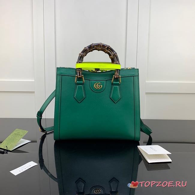 GUCCI DIANA SMALL TOTE BAG GREEN 660195 SIZE 27 CM - 1