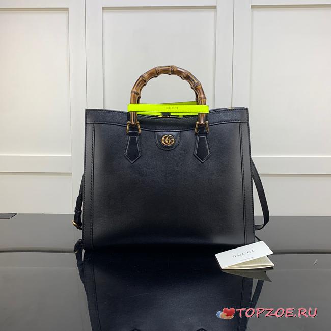 GUCCI DIANA MEDIUM TOTE BAG BLACK 655658 SIZE 35 CM - 1