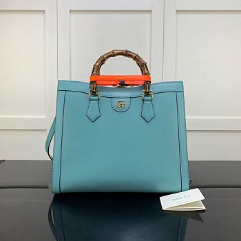 GUCCI DIANA MEDIUM TOTE BAG BLUE 655658 SIZE 35 CM