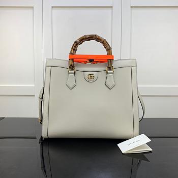 GUCCI DIANA MEDIUM TOTE BAG WHITE 655658 SIZE 35 CM