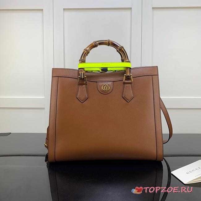 GUCCI DIANA MEDIUM TOTE BAG BROWN 655658 SIZE 35 CM - 1