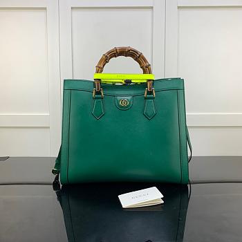 GUCCI DIANA MEDIUM TOTE BAG GREEN 655658 SIZE 35 CM
