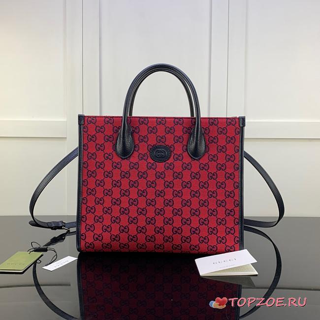GUCCI GG SMALL TOTE BAG RED 659983 SIZE 31 CM - 1