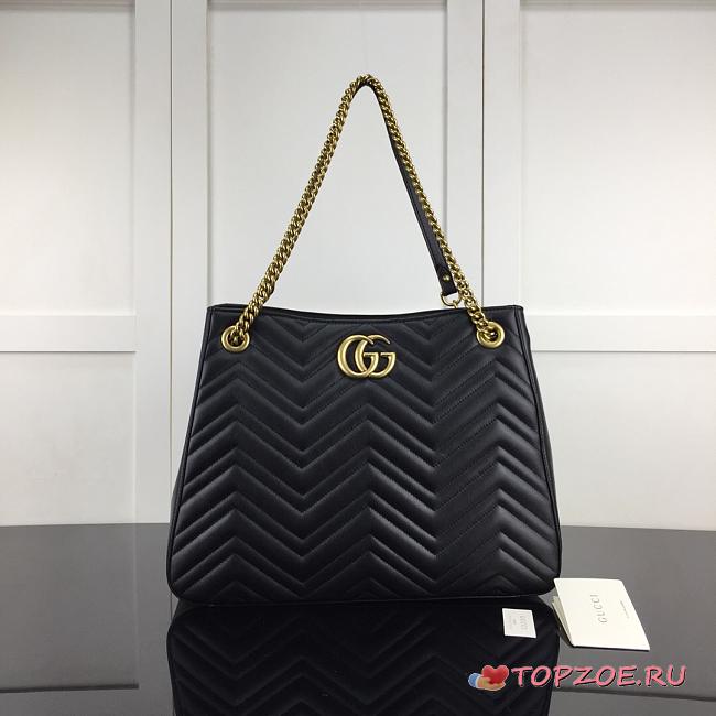 GUCCI GG MARMONT SHOULDER BAG BLACK 453569 SIZE 36 CM - 1
