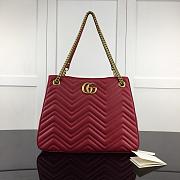 GUCCI GG MARMONT SHOULDER BAG RED 453569 SIZE 36 CM - 1