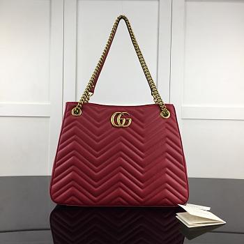 GUCCI GG MARMONT SHOULDER BAG RED 453569 SIZE 36 CM