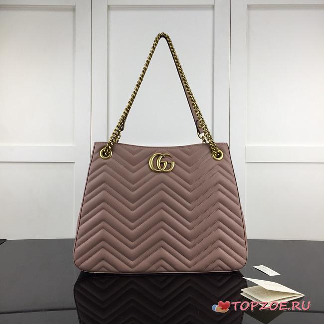 GUCCI GG MARMONT SHOULDER BAG DUSTY PINK 453569 SIZE 36 CM - 1