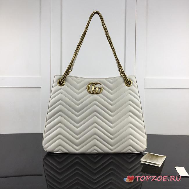 GUCCI GG MARMONT SHOULDER BAG WHITE 453569 SIZE 36 CM - 1