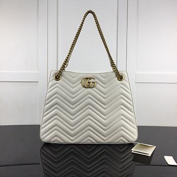 GUCCI GG MARMONT SHOULDER BAG WHITE 453569 SIZE 36 CM