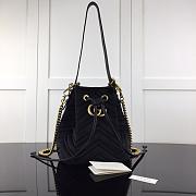GUCCI GG MARMONT VELVET SHOUDER BAG BLACK 525081 SIZE 21 CM - 1