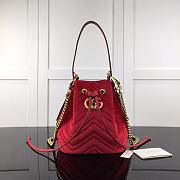 GUCCI GG MARMONT VELVET SHOUDER BAG RED 525081 SIZE 21 CM - 1