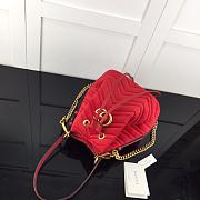 GUCCI GG MARMONT VELVET SHOUDER BAG RED 525081 SIZE 21 CM - 2
