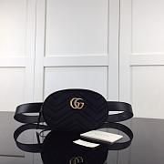 GUCCI GG MARMONT VELVET BELT BAG BLACK 476434 SIZE 18 CM - 1