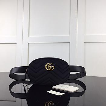 GUCCI GG MARMONT VELVET BELT BAG BLACK 476434 SIZE 18 CM