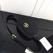 GUCCI GG MARMONT VELVET BELT BAG BLACK 476434 SIZE 18 CM - 3