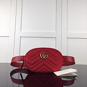 GUCCI GG MARMONT VELVET BELT BAG RED 476434 SIZE 18 CM - 1