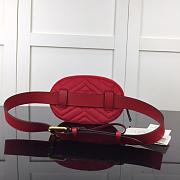 GUCCI GG MARMONT VELVET BELT BAG RED 476434 SIZE 18 CM - 6