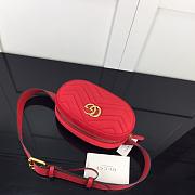 GUCCI GG MARMONT VELVET BELT BAG RED 476434 SIZE 18 CM - 4