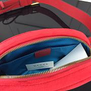 GUCCI GG MARMONT VELVET BELT BAG RED 476434 SIZE 18 CM - 3