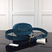 GUCCI GG MARMONT VELVET BELT BAG CERULEAN BLUE 476434 SIZE 18 CM - 6