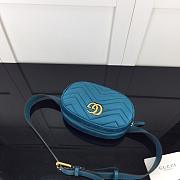 GUCCI GG MARMONT VELVET BELT BAG CERULEAN BLUE 476434 SIZE 18 CM - 5