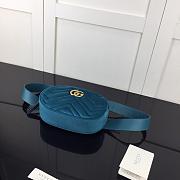 GUCCI GG MARMONT VELVET BELT BAG CERULEAN BLUE 476434 SIZE 18 CM - 4