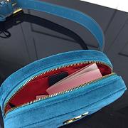 GUCCI GG MARMONT VELVET BELT BAG CERULEAN BLUE 476434 SIZE 18 CM - 2
