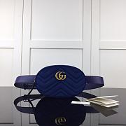 GUCCI GG MARMONT VELVET BELT BAG NAVY BLUE 476434 SIZE 18 CM - 1