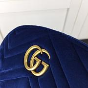 GUCCI GG MARMONT VELVET BELT BAG NAVY BLUE 476434 SIZE 18 CM - 3