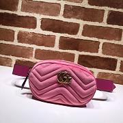 GUCCI GG MARMONT VELVET BELT BAG ROSE PINK 476434 SIZE 18 CM - 1